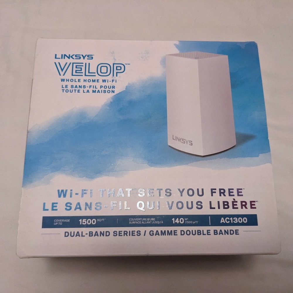 Linksys Velop AC1300 802.11ac Whole Home Mesh Wi-Fi System MU-MIMO 1 Pack White